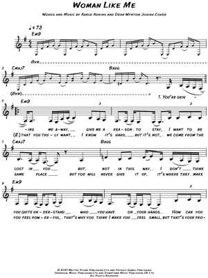 Woman Like Me by Adele - Sheet Music