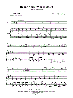 Happy Xmas (War Is Over) - Cello & Piano