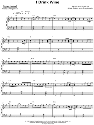 I Drink Wine by Dylan Ondine - Sheet Music
