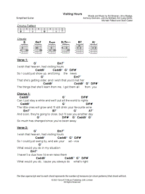 Visiting Hours by Simplified Guitar - Sheet Music