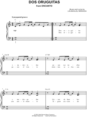 Dos Oruguitas from Encanto - Sheet Music