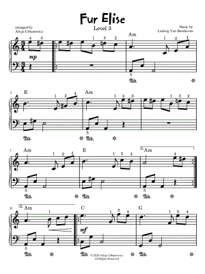 Für Elise [level 3] by Alicja Urbanowicz - Sheet Music