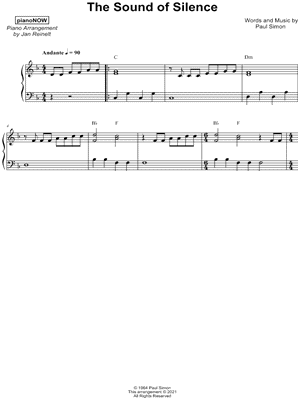 Sound of Silence by pianoNOW - Sheet Music