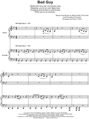 bad guy by Billie Eilish - Sheet Music