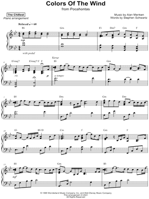 Colors of the Wind by The Chillest - Sheet Music