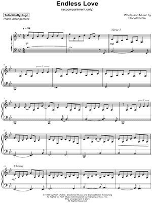 Endless Love [accompaniment only] by TutorialsByHugo - Sheet Music