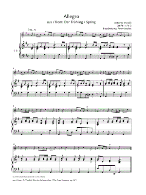 Spring from the Four Seasons - Allegro - Recorder & Piano