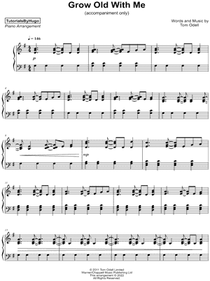 Grow Old With Me [accompaniment only] by TutorialsByHugo - Sheet Music