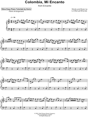 Colombia, Mi Encanto [Slow Easy Piano Tutorial]