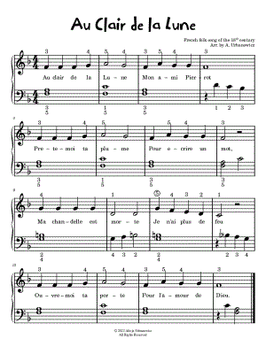 Au clair de la Lune [easy]