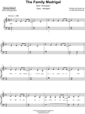 The Family Madrigal [easy - abridged] by Chrissy Ricker - Sheet Music
