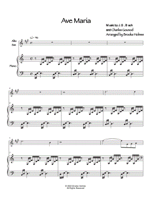 Ave Maria - Alto Saxophone & Piano by Brooks Holmes - Sheet Music