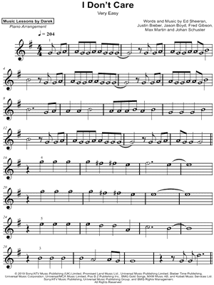 I Don't Care [very easy]