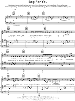 Beg for You by Charli XCX feat. Rina Sawayama - Sheet Music