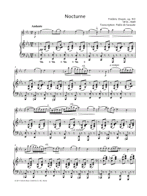 Nocturne in Eb Major, Opus 9, No. 2 - Violin & Piano