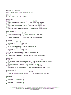 Breathe In, Sing Out