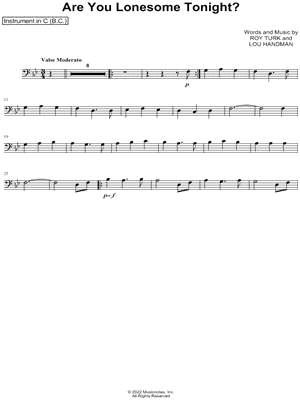 Are You Lonesome Tonight? - Bass Clef Instrument