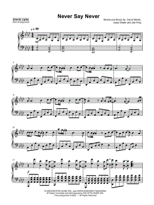 Never Say Never by Atlantic Lights - Sheet Music
