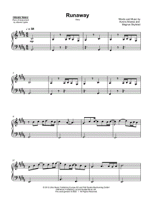 Runaway [easy] by Atlantic Lights - Sheet Music