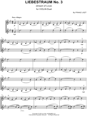 Liebestraum No. 3 - Violin Duet