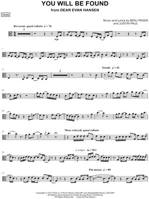 You Will Be Found - Viola