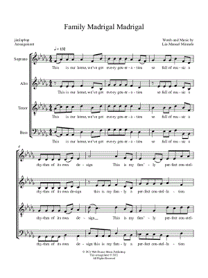 Family Madrigal Madrigal [original key] by jimlapbap - Sheet Music
