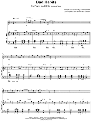 Bad Habits - Piano Accompaniment