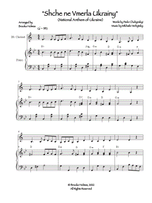 Sce Ne Vmerla Ukrainy - Clarinet & Piano