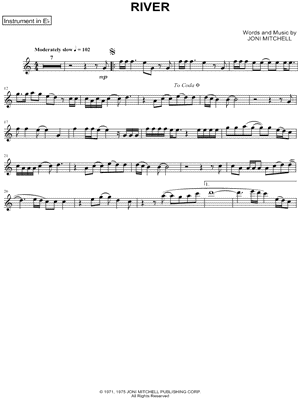 River - Eb Instrument by Joni Mitchell - Sheet Music