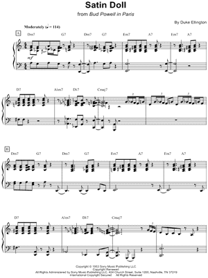 Satin Doll by Bud Powell - Sheet Music