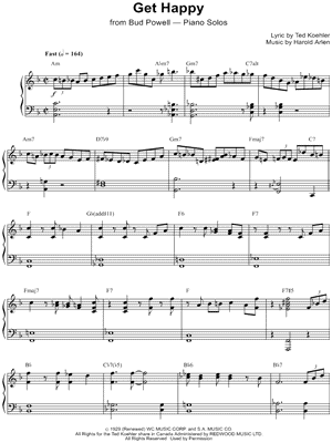 Get Happy by Bud Powell - Sheet Music