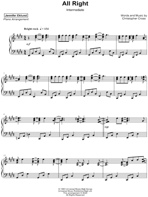 All Right [intermediate] by Jennifer Eklund - Sheet Music