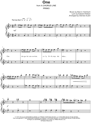 One from A Chorus Line - Sheet Music