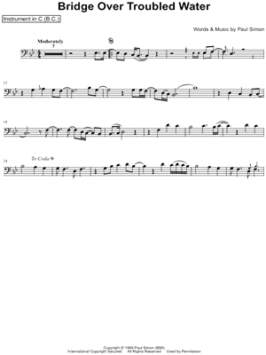 Bridge Over Troubled Water - Bass Clef Instrument