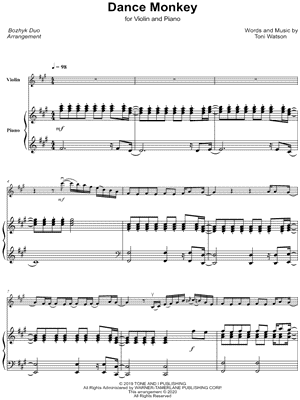 Dance Monkey - Violin & Piano