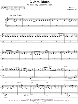 C Jam Blues by My Sheet Music Transcriptions - Sheet Music