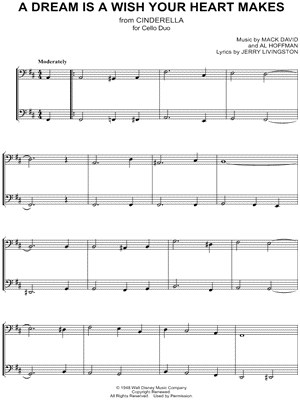 A Dream Is a Wish Your Heart Makes - Cello Duet