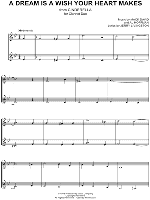 A Dream Is a Wish Your Heart Makes - Clarinet Duet