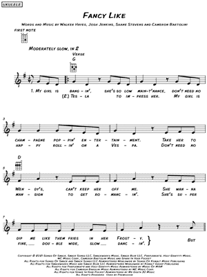 Fancy Like by Walker Hayes - Sheet Music