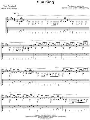 Sun King by Tony Rowden - Sheet Music