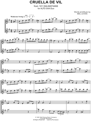 Cruella de Vil - Alto Saxophone Duet