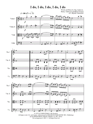 I Do, I Do, I Do, I Do, I Do by Bojana Jovanovic - Sheet Music
