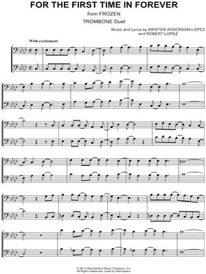 For the First Time in Forever - Trombone Duet