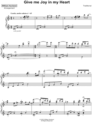 Give Me Joy in My Heart by William Haviland - Sheet Music