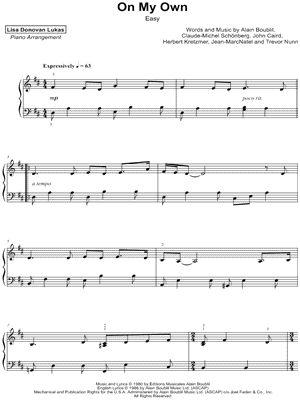 On My Own [easy] by Lisa Donovan Lukas - Sheet Music