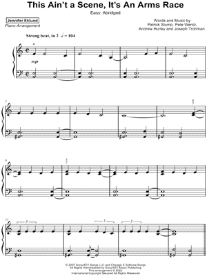 This Ain't a Scene, It's An Arms Race [easy - abridged] by Jennifer Eklund - Sheet Music