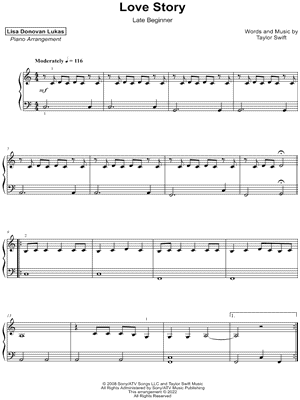Love Story [late beginner] by Lisa Donovan Lukas - Sheet Music