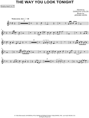 The Way You Look Tonight - F Instrument by Tony Bennett - Sheet Music