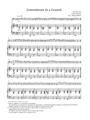 Greensleeves to a Ground - Cello & Piano