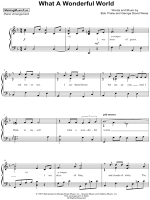 What a Wonderful World by MakingMusicFun - Sheet Music